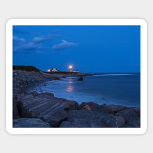 Beacon in the Night Judith Point Lighthouse Narragansett Rhode Island RI Breakwater Sticker